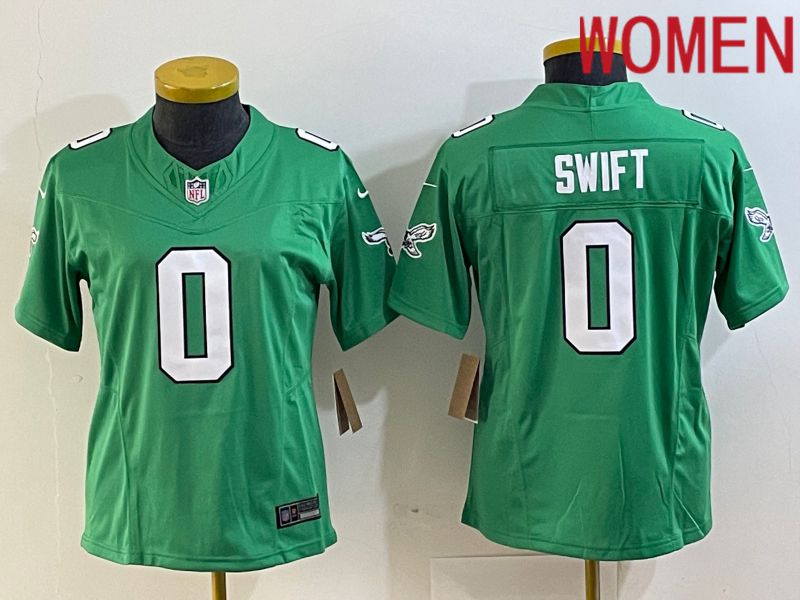 Women Philadelphia Eagles #0 Swift Green 2023 Nike Vapor Limited NFL Jersey style 1